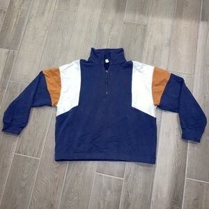 Colorblock Quarter-Zip Pullover